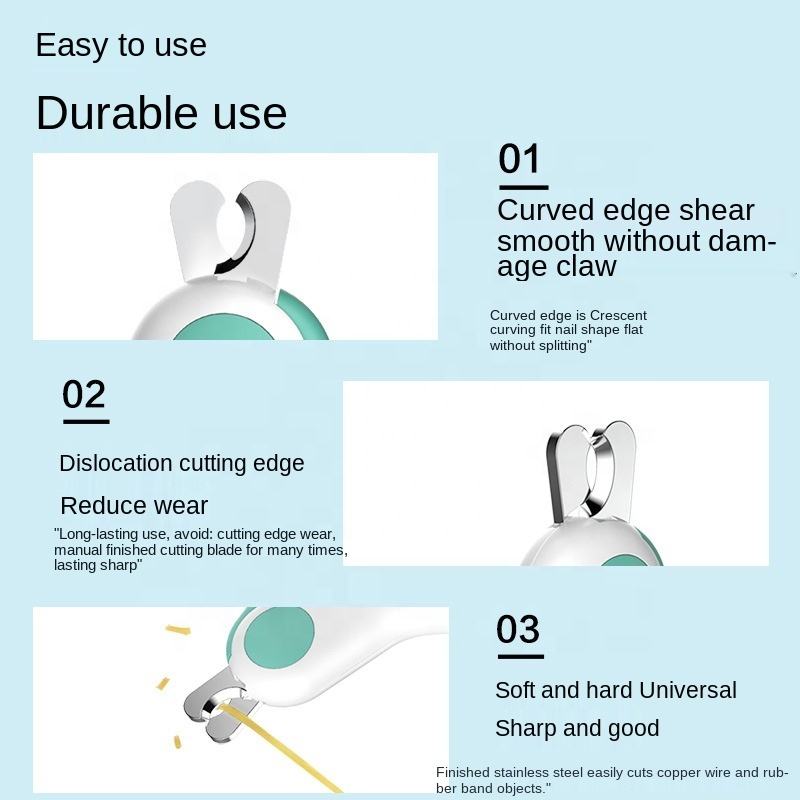 Ergonomic claw clipper LED lamp stainless steel