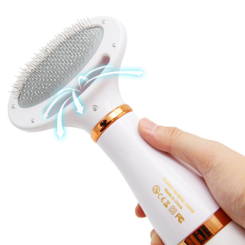 2-in-1 Fellbürste und Haartrockner