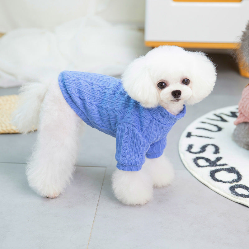 Cable knit wool sweater for dogs