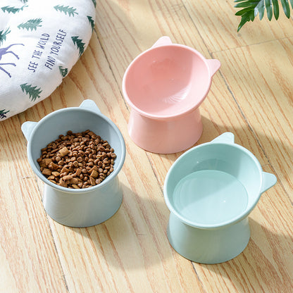 Raised food bowl on foot in sweet colors