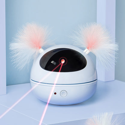 Cat robot with laser pointer and feather ears