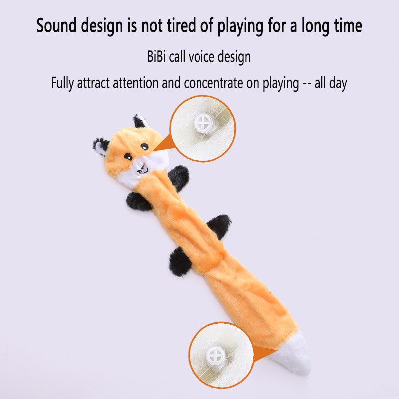 Bite-friendly soft toy for dogs with squeaking sound