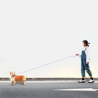 Retractable dog leash with dual light functions