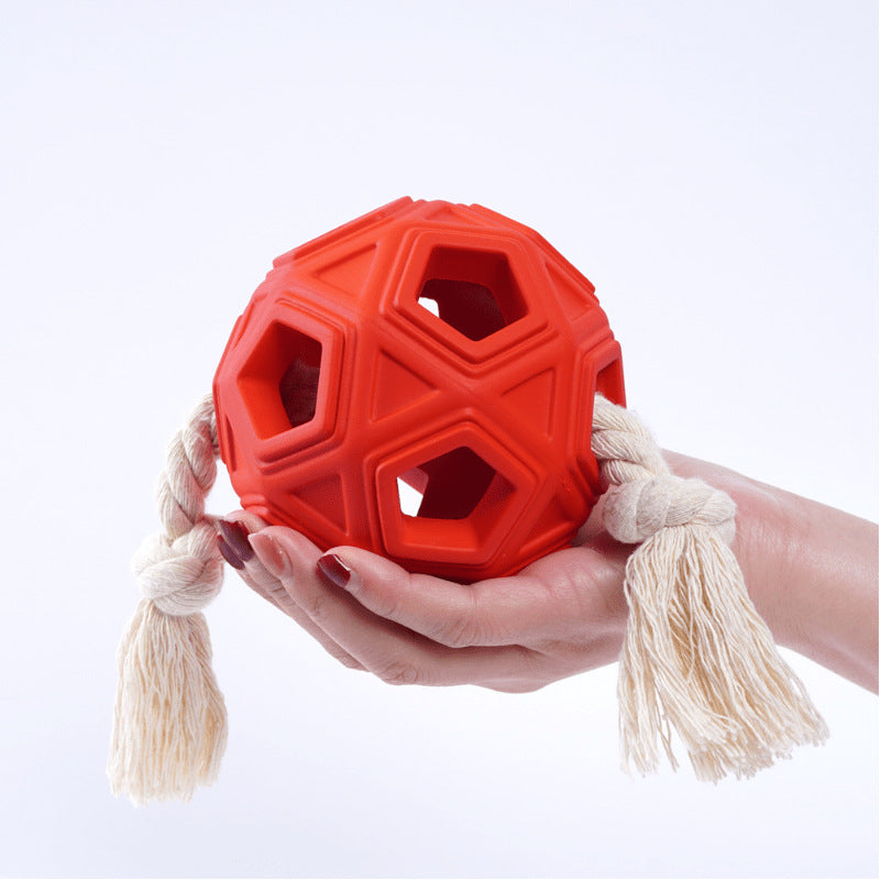 Durable rubber ball toy for dogs