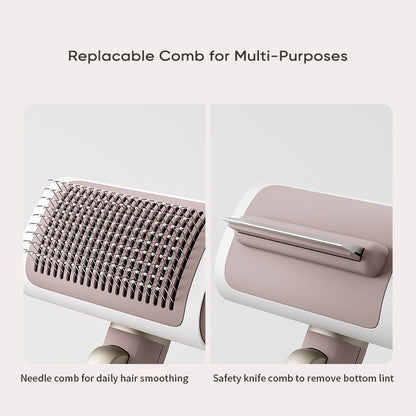 2-in-1 exclusive brush and comb for fur care with replaceable brush head