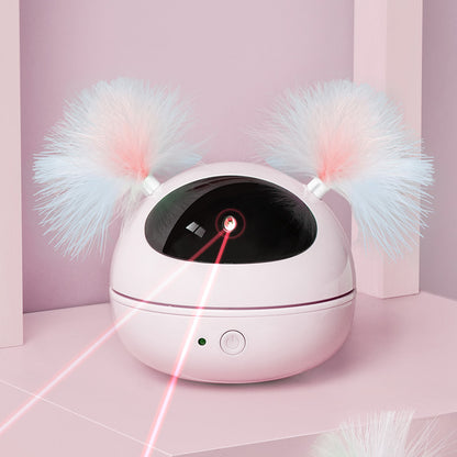 Cat robot with laser pointer and feather ears