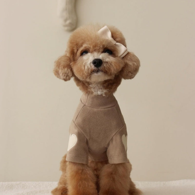 Soft dog sweater in brushed jersey and heart details