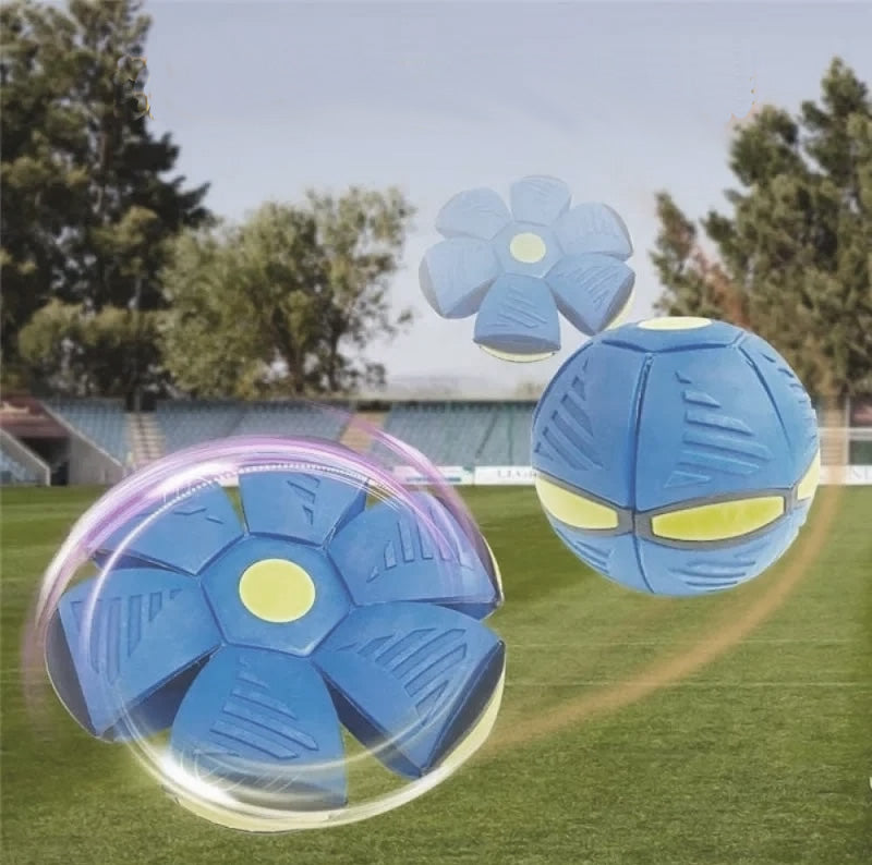 High flying saucer that turns into a bouncing ball – 2-in-1 dog toy