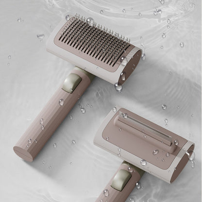 2-in-1 exclusive brush and comb for fur care with replaceable brush head