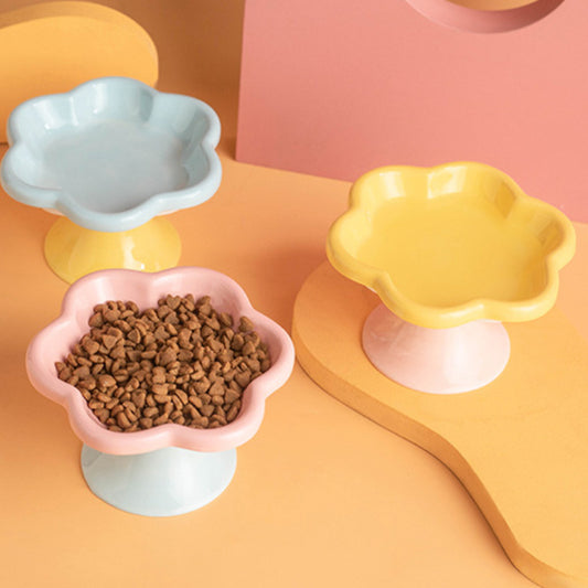 Three-colored ceramic flower bowl