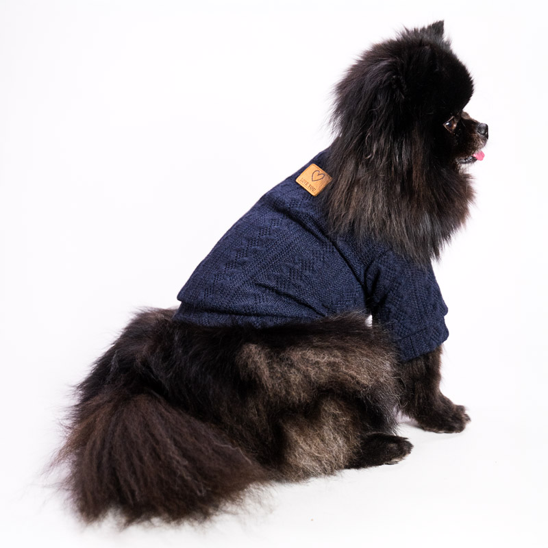 Zopfmuster-Wollpullover für Hunde