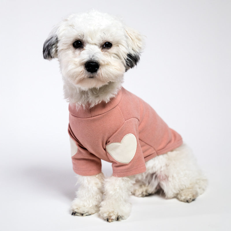 Soft dog sweater in brushed jersey and heart details