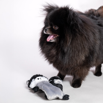 Bite-friendly soft toy for dogs with squeaking sound