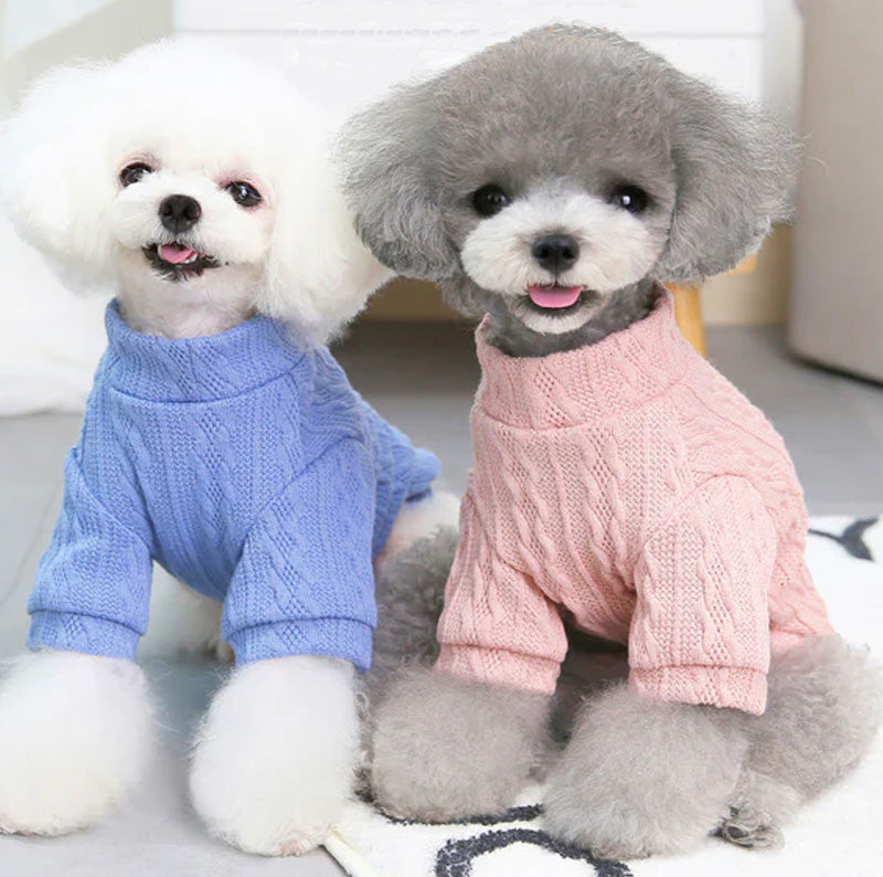 Cable knit wool sweater for dogs