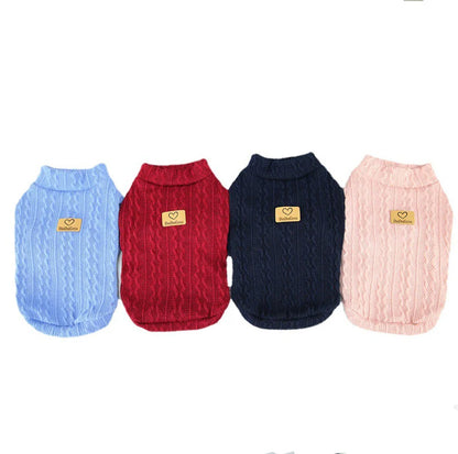 Cable knit wool sweater for dogs